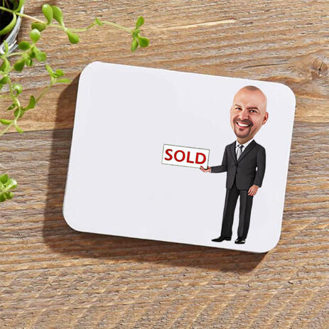 Employee Caricature on Photo coasters - example