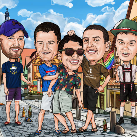 Funny Groomsmen Cartoon from Photos - example