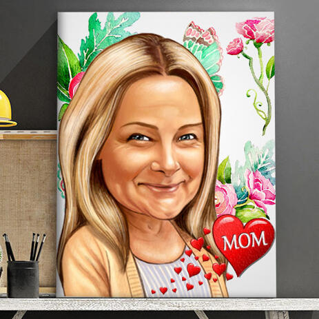 Custom Print on Canvas: Printed Cartoon Drawing on Canvas - example