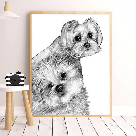 Dogs Portrait on Printed Poster - example