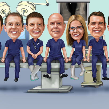 Ärztegruppe Karikatur aus Fotos - example
