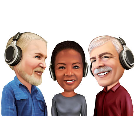 Colored Cartoon Portrait Teammate Gift from Photos for Birthday Present - example