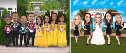 Wedding Guests Caricature