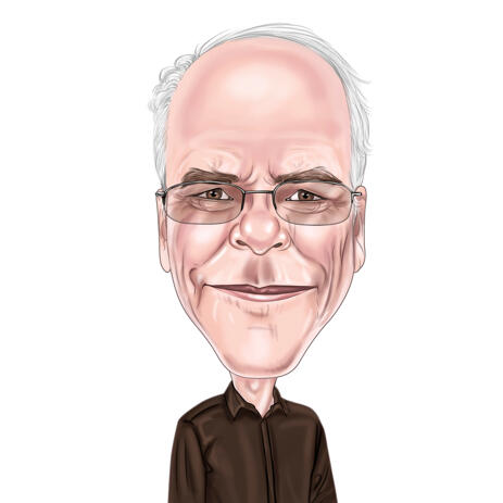 Exaggerated Man Caricature from Photo for Custom Grandpa Gift - example