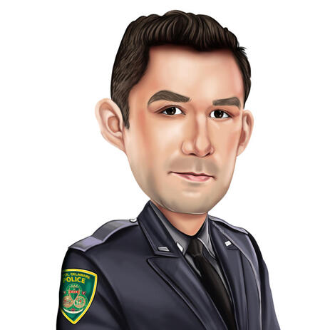 Policeman Caricature from Custom Police Officer Gift - example