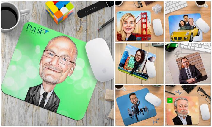 Business Caricature Mouse Pads large example