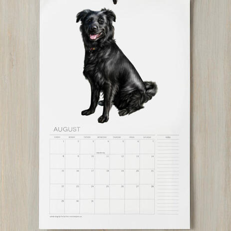 Dog Caricature Printed on Calendar - example
