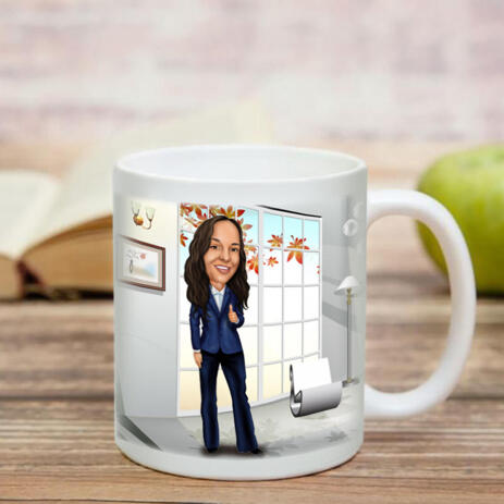 Employee Caricature on Cofee Mug - example