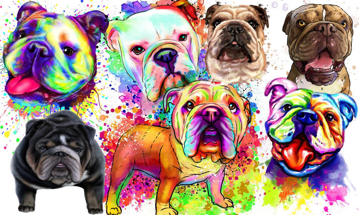 Bulldogs Caricature Portrait large example