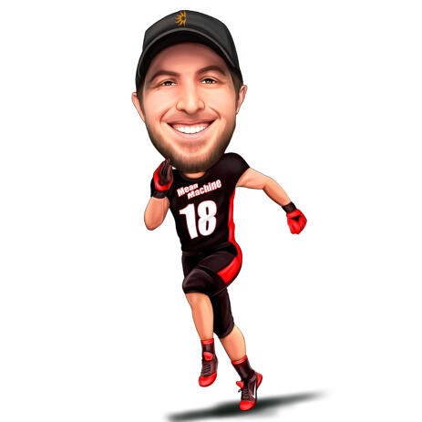 Full Body Colored Style Jogging Person Caricature from Photos - example