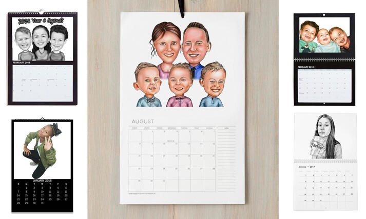 Kids Calendar Caricature large example