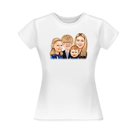 Friends Caricature on Tshirt - example