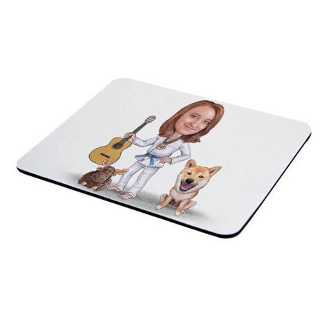 Master and Dog Caricature as Mouse Pad - example