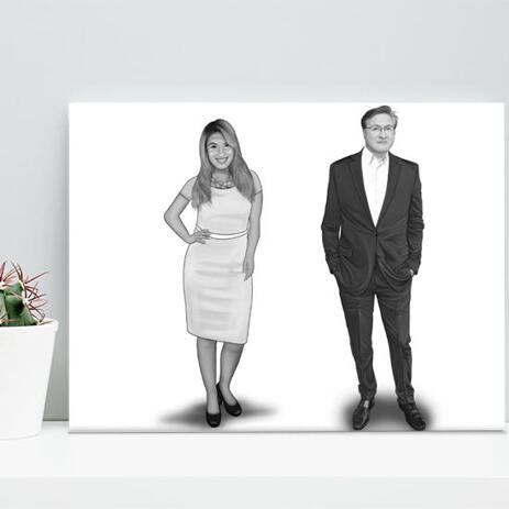 Caricature for Business Owners on Canvas - example