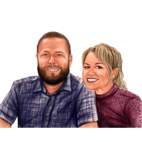 Couple In Love Portrait from Photos in Colored Digital Style - example