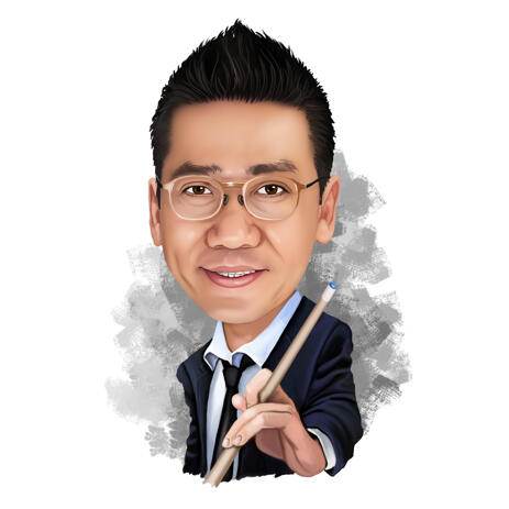 Pool Player Cartoon Portrait from Photos - example